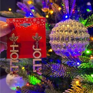 Kohl's Festive Gold and Silver JOY Earrings